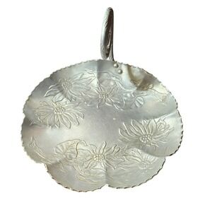 Farber & Shlevin Hand Wrought Aluminum Sunflower Candy Dish Scroll Handle 1701